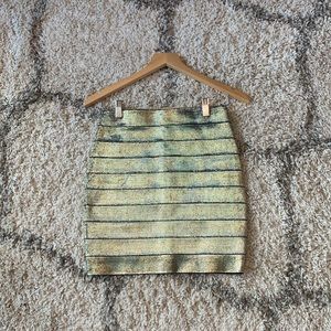 Forever 21 Gold Shimmer Mini Skirt